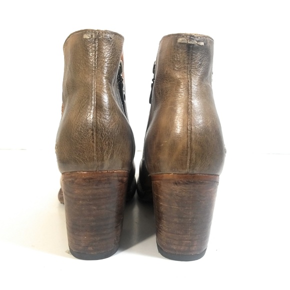 Bed Stu Women Brown Rustic Leather Zip Booties 9 - Picture 5 of 8